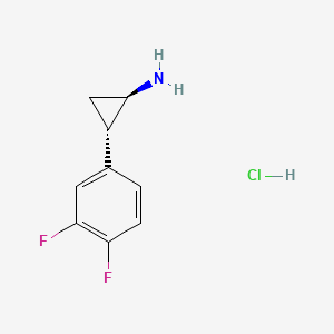Chemical structure of (1R,2S)-rel-2-(3,4-Difluorophenyl)cyclopropanamine hydrochlo