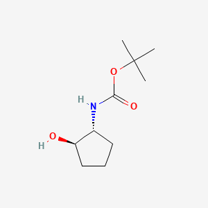 Chemical structure of (1R,2R)-trans-N-Boc-2-aminocyclopentanol