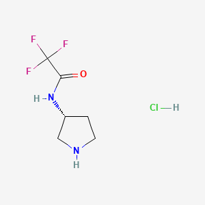Chemical structure of (3R)-(+)-3-(Trifluoroacetamido)pyrrolidine Hydrochloride