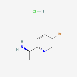Chemical structure of (R)-1-(5-Bromopyridin-2-yl)ethanamine hydrochloride