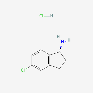 Chemical structure of (R)-5-Chloro-2,3-dihydro-1H-inden-1-amine hydrochloride