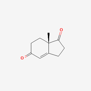 Chemical structure of (S)-(+)-2,3,7,7a-Tetrahydro-7a-methyl-1H-indene-1,5(6H)-dione
