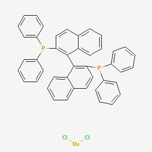 Chemical structure of [(S)-2,2'-Bis(diphenylphosphino)-1,1'-binaphthyl]ruthenium(II) Dichloride