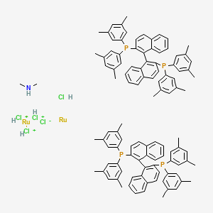 Chemical structure of (S)-[(RuCl(DM-BINAP))?(μ-Cl)?][NH?Me?]