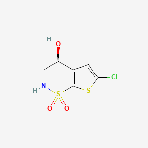Chemical structure of (S)-6-Chloro-4-hydroxy-3,4-dihydro-2H-thieno[3,2-e][1,2]thiazine 1,1-Dioxide