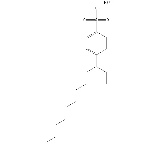 Chemical structure of Sodium Dodecylbenzenesulfonate (soft type)