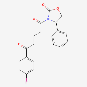 Chemical structure of (S)-4-Phenyl-3-[5-(4-fluorophenyl)-5-oxopentanoyl]-2-oxazolidinone