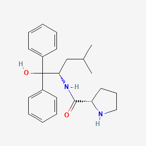 Chemical structure of (2S)-N-[(1S)-1-(Hydroxydiphenylmethyl)-3-methylbutyl]-2-pyrrolidinecarboxamide