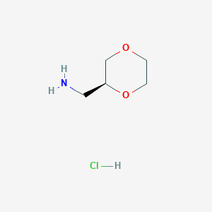 Chemical structure of (2S)-1,4-Dioxane-2-methanamine hydrochloride