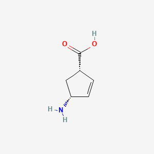 Chemical structure of 4-Aminocyclopent-2-ene-1-carboxylic acid