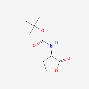 Chemical structure of (S)-(-)-Alpha-(Boc-amino)-gamma-butyrolactone
