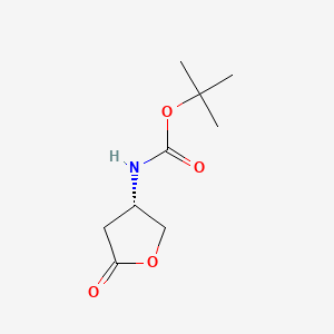 Chemical structure of (S)-3-Boc-Amino-Y-butyrolactone