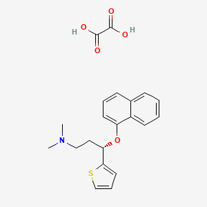 Chemical structure of (S)-N,N-Dimethyl-3-(naphthalen-1-yloxy)-3-(thiophen-2-yl)propan-1-amine oxalate