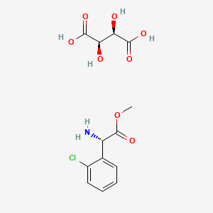 Chemical structure of (S)-Methyl 2-amino-2-(2-chlorophenyl)acetate tartaric salt