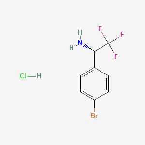 Chemical structure of (S)-1-(4-Bromophenyl)-2,2,2-trifluoroethanamine hydrochloride