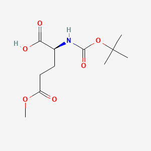 Chemical structure of (S)-2-((tert-Butoxycarbonyl)amino)-5-methoxy-5-oxopentanoic acid