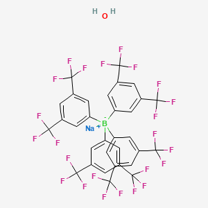 Chemical structure of Sodium tetrakis(3,5-bis(trifluoromethyl)phenyl)borate xhydrate