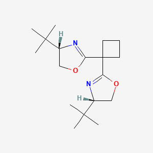 Chemical structure of (4S,4''S)-2,2''-Cyclobutylidenebis[4,5-dihydro-4-tert-butyloxazole]