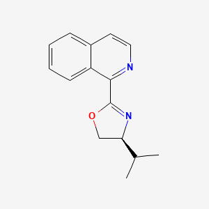 Chemical structure of 1-[(4S)-4,5-Dihydro-4-isopropyl-2-oxazolyl]isoquinoline
