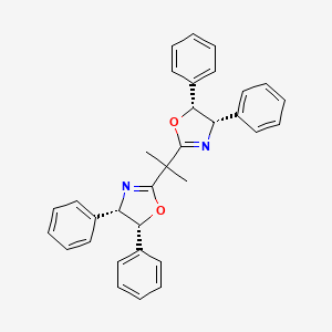Chemical structure of (4S,4''S,5R,5''R)-2,2''-(1-Methylethylidene)bis[4,5-dihydro-4,5-diphenyloxazole]