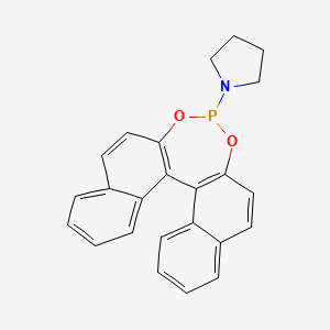 Chemical structure of 1-(11bS)-Dinaphtho[2,1-d:1',2'-f][1,3,2]dioxaphosphepin-4-ylpyrrolidine