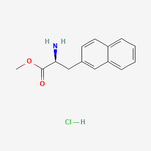 Chemical structure of (S)-Methyl 2-amino-3-(naphthalen-2-yl)propanoate hydrochloride