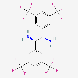 Chemical structure of (1S,2S)-1,2-bis(3,5-bis(trifluoromethyl)phenyl)ethane-1,2-diamine