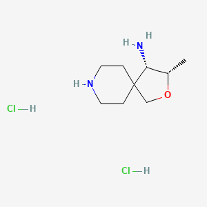 Chemical structure of (3S,4S)-3-Methyl-2-oxa-8-azaspiro[4.5]decan-4-amine dihydrochloride