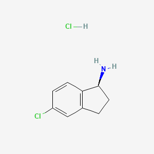 Chemical structure of (S)-5-Chloro-2,3-dihydro-1H-inden-1-amine hydrochloride