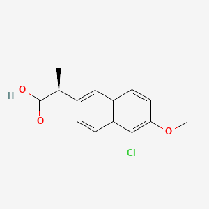Chemical structure of (2S)-2-(5-Chloro-6-methoxynaphthalen-2-yl)propanoic acid