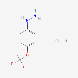 Chemical structure of 4-(Trifluoromethoxy)phenylhydrazine hydrochloride