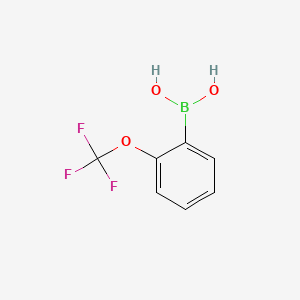 Chemical structure of 2-(Trifluoromethoxy)phenylboronic acid