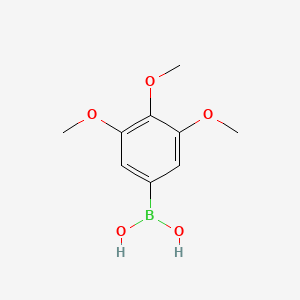 Chemical structure of 3,4,5-Trimethoxyphenylboronic Acid (contains varying amounts of Anhydride)