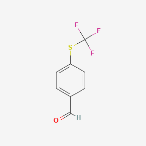 Chemical structure of 4-(Trifluoromethylthio)benzaldehyde