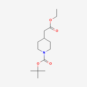 Chemical structure of tert-Butyl 4-(2-ethoxy-2-oxoethyl)piperidine-1-carboxylate