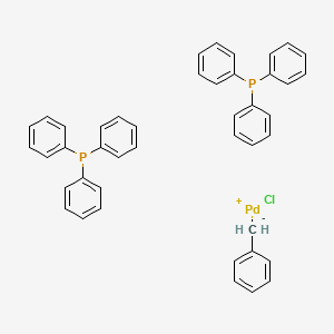 Chemical structure of Benzylbis(triphenylphosphine)palladium(II) Chloride