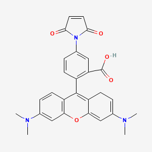 Chemical structure of 5-TAMRA, maleimide [Tetramethylrhodamine-5-maleimide]