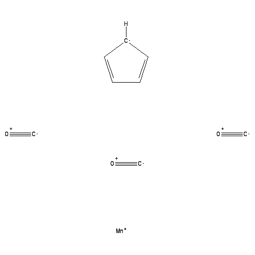 Chemical structure of Cyclopentadienylmanganese tricarbonyl