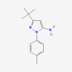 Chemical structure of 5-tert-butyl-2-(4-methylphenyl)pyrazol-3-amine