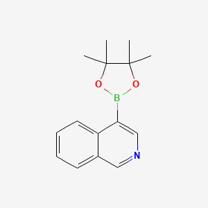 Chemical structure of 4-(4,4,5,5-Tetramethyl-1,3,2-dioxaborolan-2-yl)isoquinoline