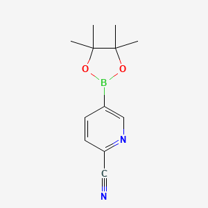 Chemical structure of 2-Cyanopyridine-5-boronic acid pinacol ester