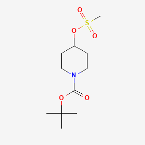 Chemical structure of 1-(tert-Butoxycarbonyl)-4-(methanesulfonyloxy)piperidine