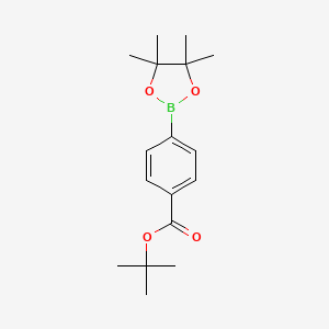 Chemical structure of 4-(tert-Butoxycarbonyl)benzeneboronic acid pinacol ester