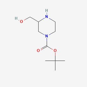 Chemical structure of 1-(tert-Butoxycarbonyl)-3-(hydroxymethyl)piperazine