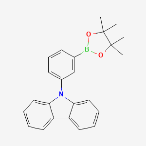 Chemical structure of 9-[3-(4,4,5,5-Tetramethyl-1,3,2-dioxaborolan-2-yl)phenyl]carbazole