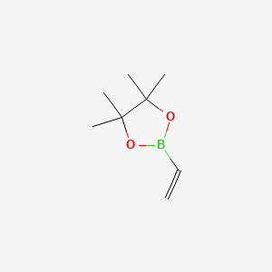 Chemical structure of 4,4,5,5-Tetramethyl-2-vinyl-1,3,2-dioxaborolane (stabilized with Phenothiazine)