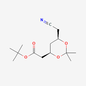 Chemical structure of tert-Butyl (4R,6R)-6-Cyanomethyl-2,2-dimethyl-1,3-dioxane-4-acetate
