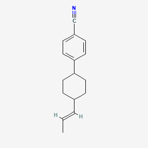 Chemical structure of 4-[trans-4-[(E)-1-Propenyl]cyclohexyl]benzonitrile