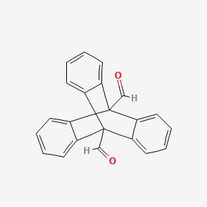 Chemical structure of Triptycene-9,10-dicarboxaldehyde