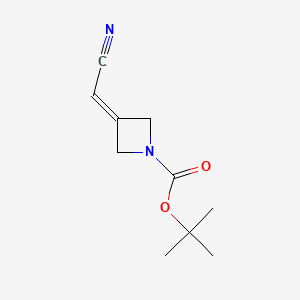 Chemical structure of 1-(tert-Butoxycarbonyl)-3-(cyanomethylene)azetidine